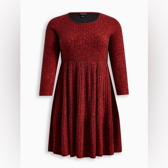 Torrid Red Textured Knit Long Sleeve Midi Dress – Women’s Size 4 (Plus) - Picture 5 of 15
